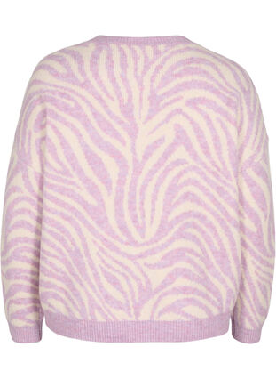 Blouse en maille avec motif, Lavender  Mel Comb., Packshot image number 1