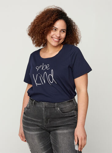 T-shirt met a-lijn en print op de borst, Night Sky, Model image number 0