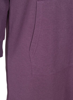Lang sweatshirt met capuchon en zak, Blackberry Wine, Packshot image number 3