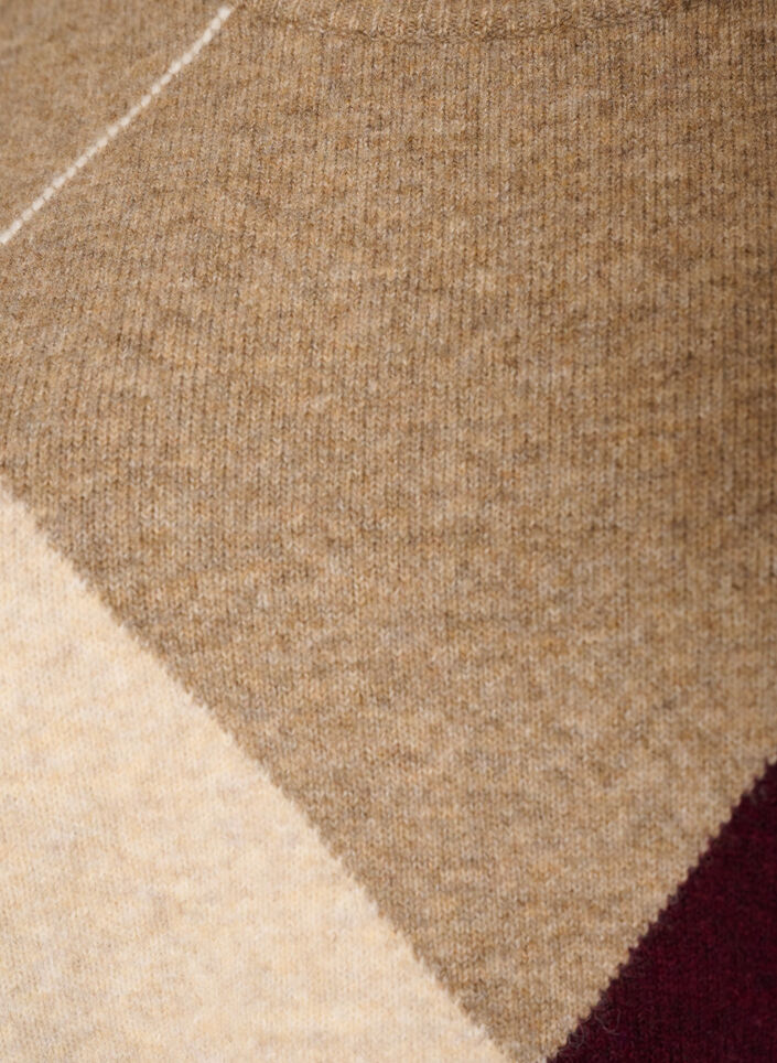 Breigoed met harlekijnpatroon, Bruin, Packshot image number 2