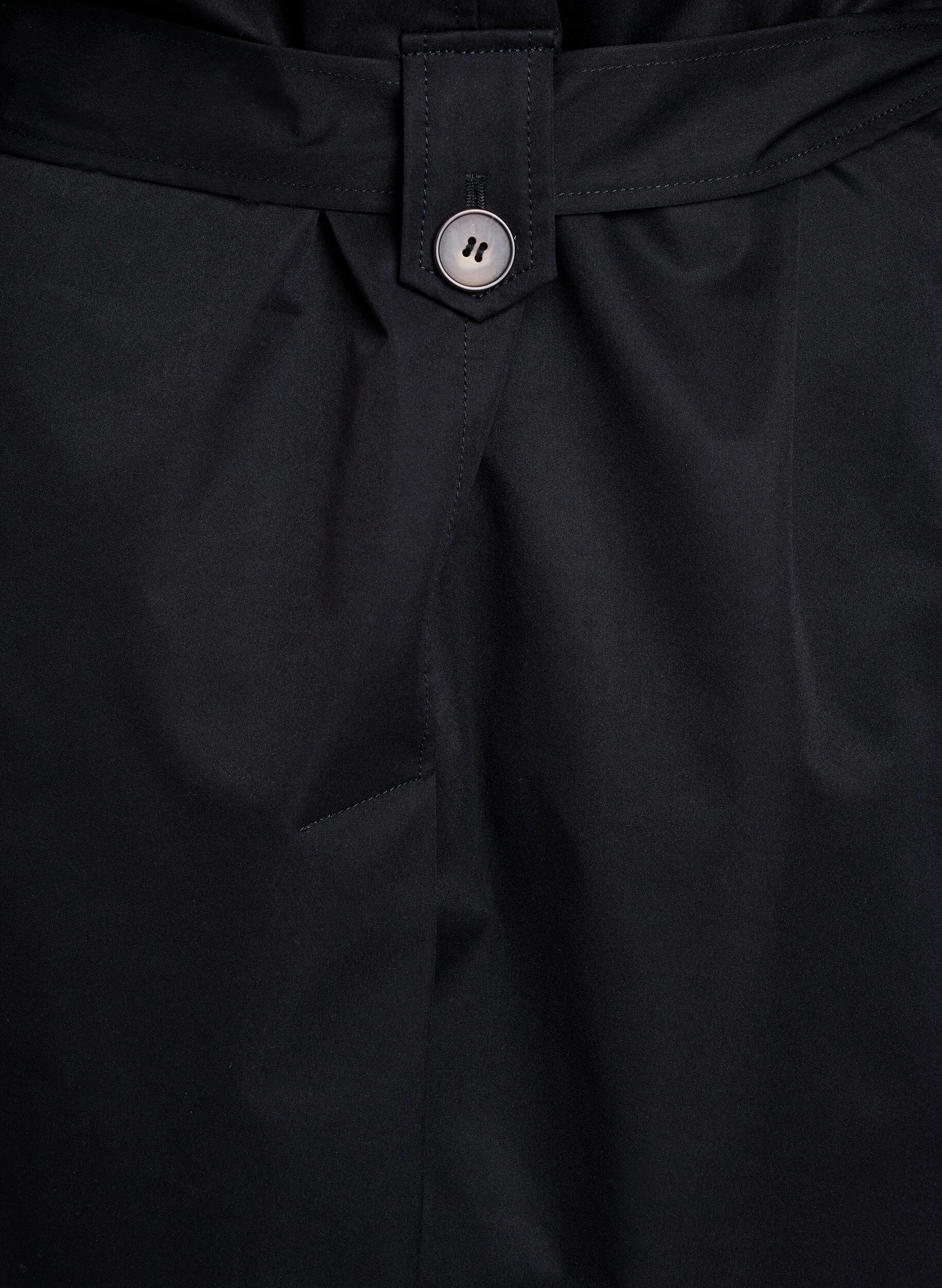 ZizziHalflange trenchcoat met ceintuur, Black, Packshot image number 4