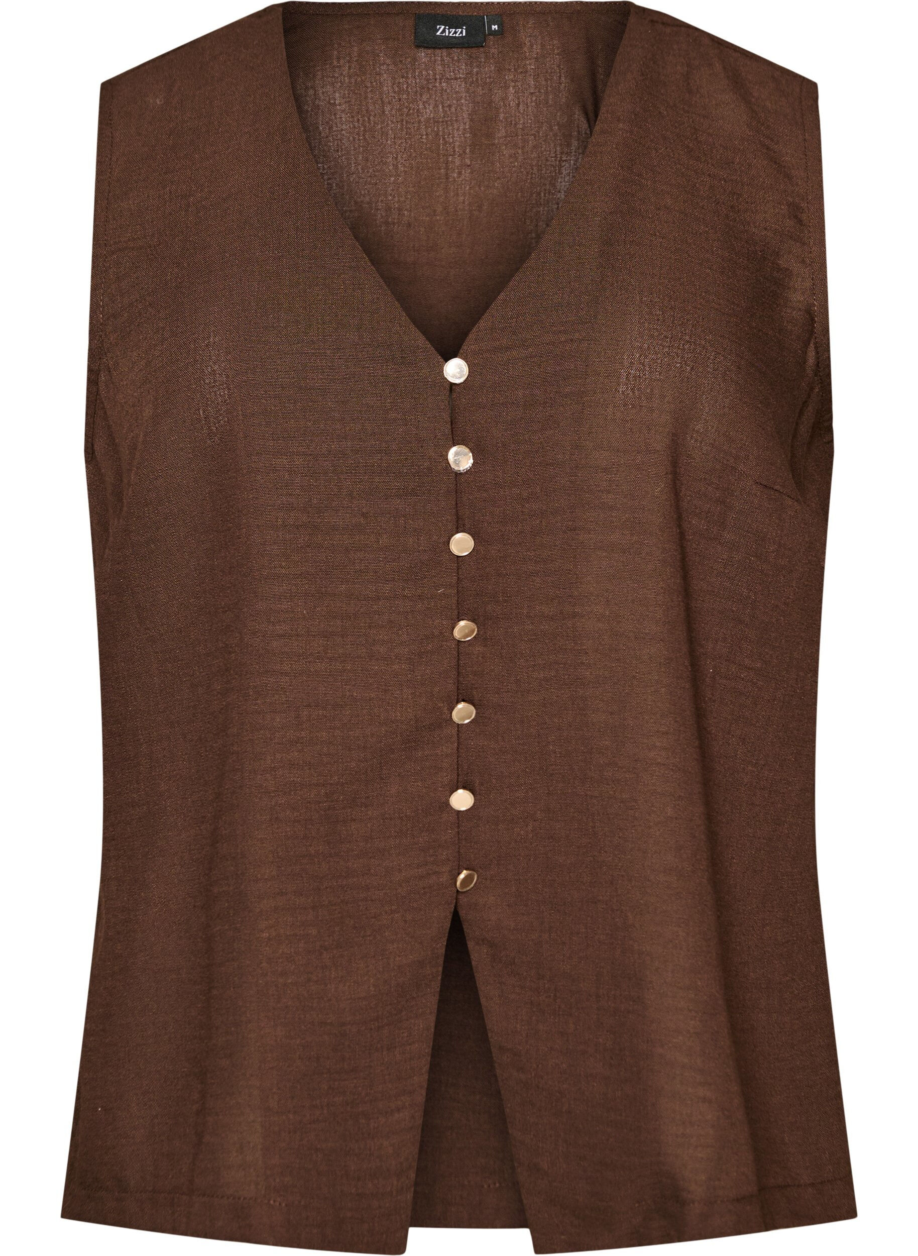 Gilet sans manches avec col en V et boutons