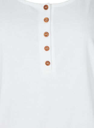 Haut avec encolure ronde et boutons, Bright White, Packshot image number 2