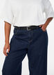 Riem in leer-mix met klassieke gesp, Zwart, Model image number 0