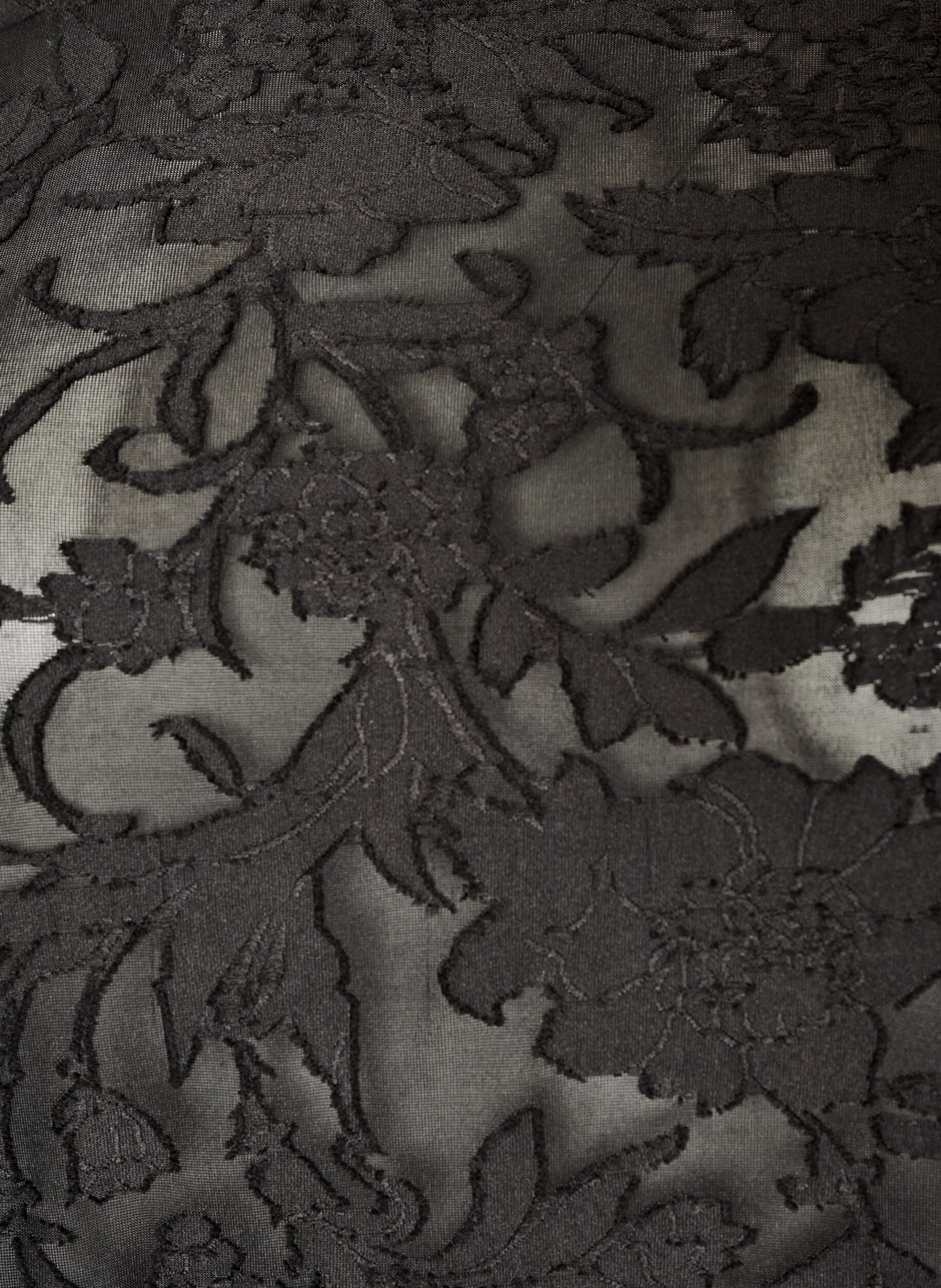 ZizziBlouse transparente avec texture florale et manches longues, Noir, Packshot image number 2