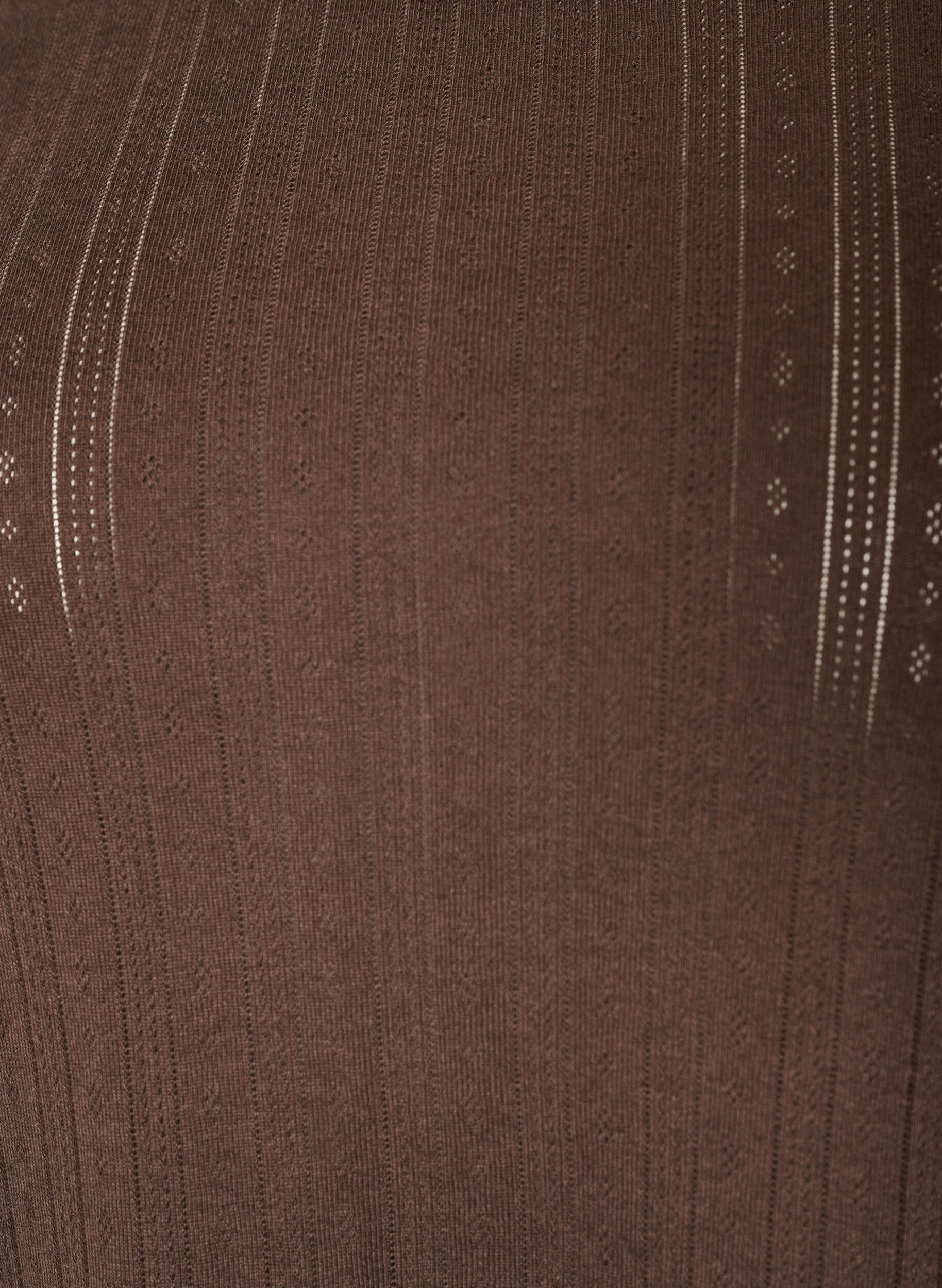 ZizziHaut de pyjama en coton biologique avec broderie ajour&eacute;e, Marron, Packshot image number 2