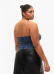 Denim korset top met rits, Blue denim, Model image number 1