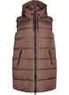 Lange vest met capuchon en zakken, Bruin, Packshot image number 0