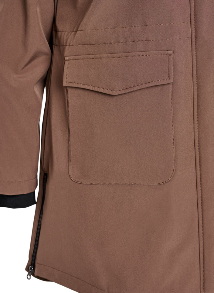 Veste softshell r&eacute;sistante &agrave; l'eau avec doublure matelass&eacute;e, Marron, Packshot image number 3