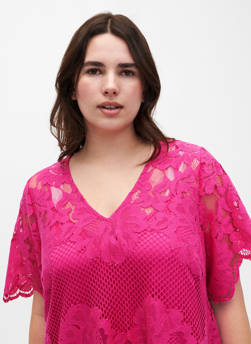 Kanten jurk met korte mouwen, Cabaret, Model image number 2