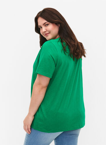 T-shirt basique à manches courtes et col en V, Jolly Green, Model image number 1