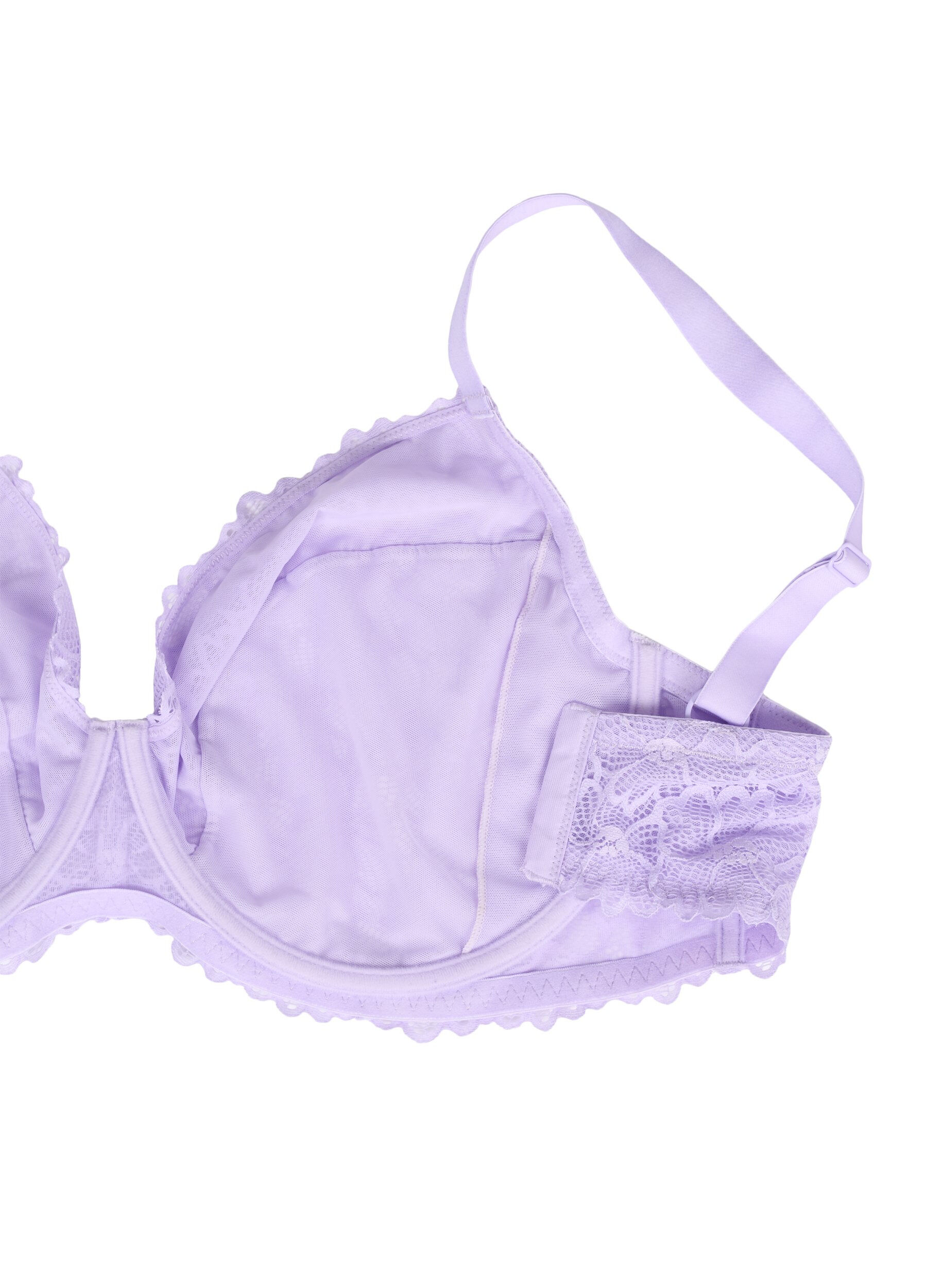 Zizzi Soutien-gorge en dentelle avec armatures, Mauve, Packshot image number 3