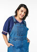 Midi denim overall jurk, Blauw, Model image number 2