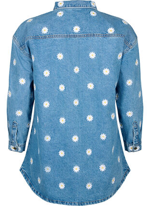 Chemise en jean ample avec marguerites brodées, L.B. Flower, Packshot image number 1