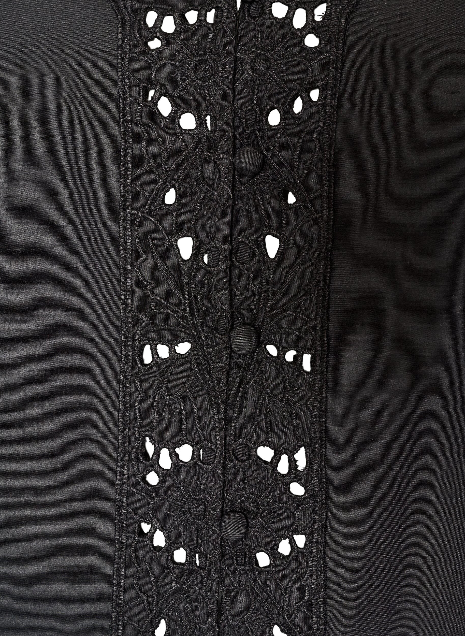 ZizziBlouse met broderie anglaise, Zwart, Packshot image number 2