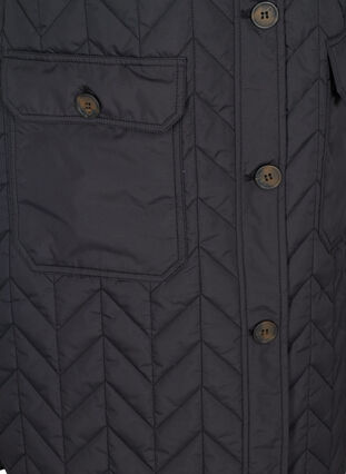 Lang gewatteerd vest met zakken, Black, Packshot image number 3