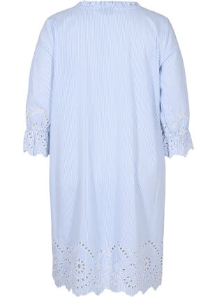 Robe en coton avec rayures et broderie anglaise, Blue Stripe, Packshot image number 1
