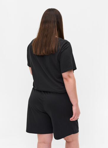 T-shirt chiné à manches courtes, Black, Model image number 1