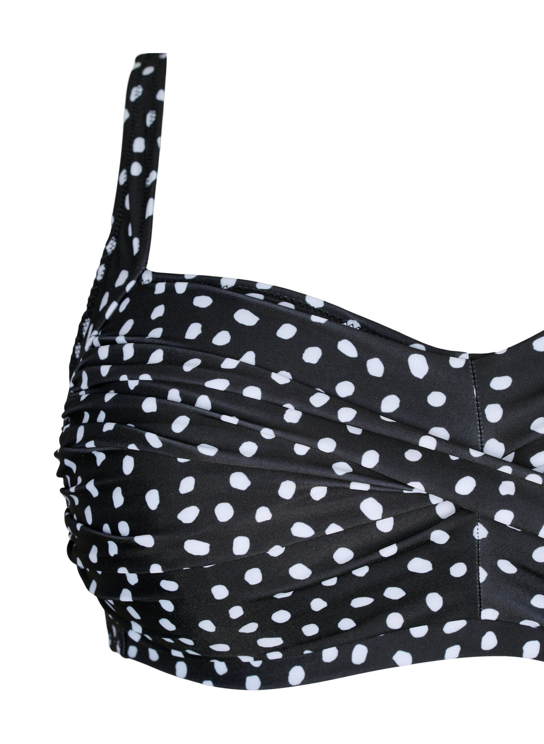 ZizziBedrukte bikinitop, Black White Dot, Packshot image number 2