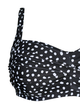 Haut de bikini imprimé, Black White Dot, Packshot image number 2
