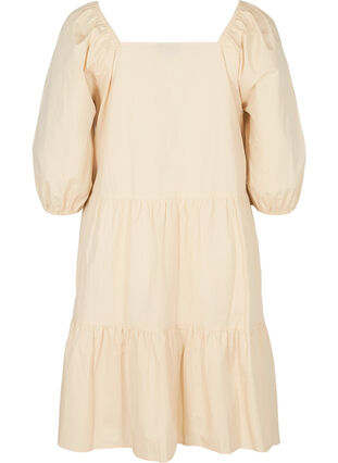Robe en coton avec forme trapèze et manches ballon, Pink Tint, Packshot image number 1