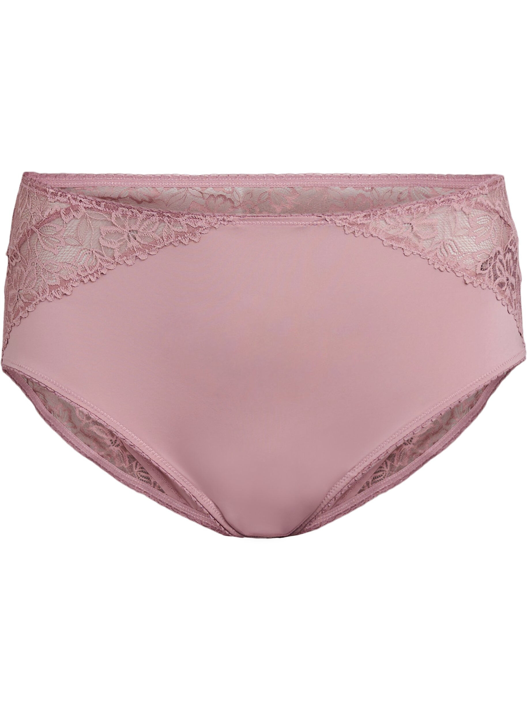 ZizziMicrofiber panties met kanten details, Roze, Packshot image number 0