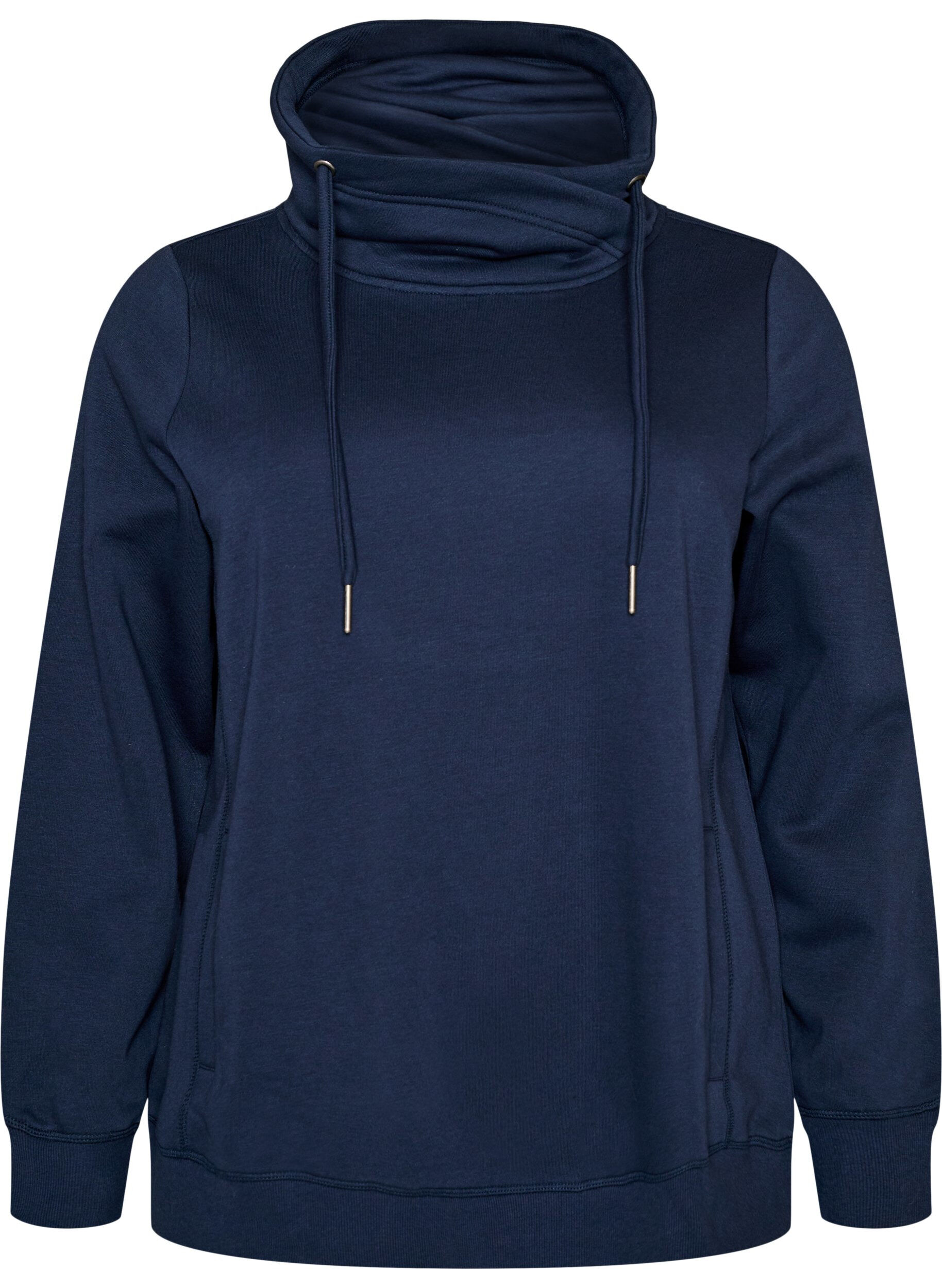 FLASH - Sweatshirt met hoge kraag en zakken