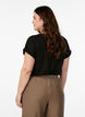 T-shirt met korte mouwen van katoenmix, Zwart, Model image number 2