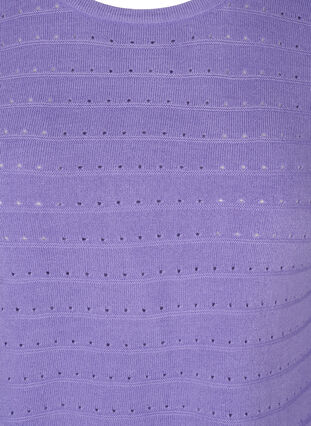 Gebreide top met gestructureerd patroon en ronde hals, Paisley Purple, Packshot image number 2