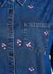 Chemise en jean avec fleurs brodées, Bleu, Packshot image number 2