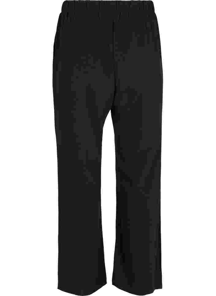 Flared broek met elastiek in de taille, Black, Packshot image number 1