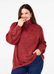 Pull en tricot avec col haut et fermeture &eacute;clair, Bordeaux, Model image number 0