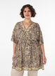 Tunique en viscose &agrave; imprim&eacute; cachemire et lien &agrave; nouer, Jaune, Model image number 0