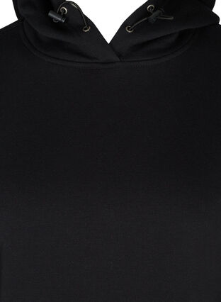 Lang sweatshirt met capuchon en zak, Black, Packshot image number 2