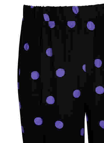 Viscose broek met stippen, Black w. Purple Dot, Packshot image number 2