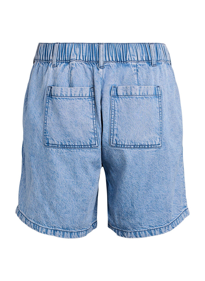 Losse denim shorts met hoge taille, Blauw, Packshot image number 1