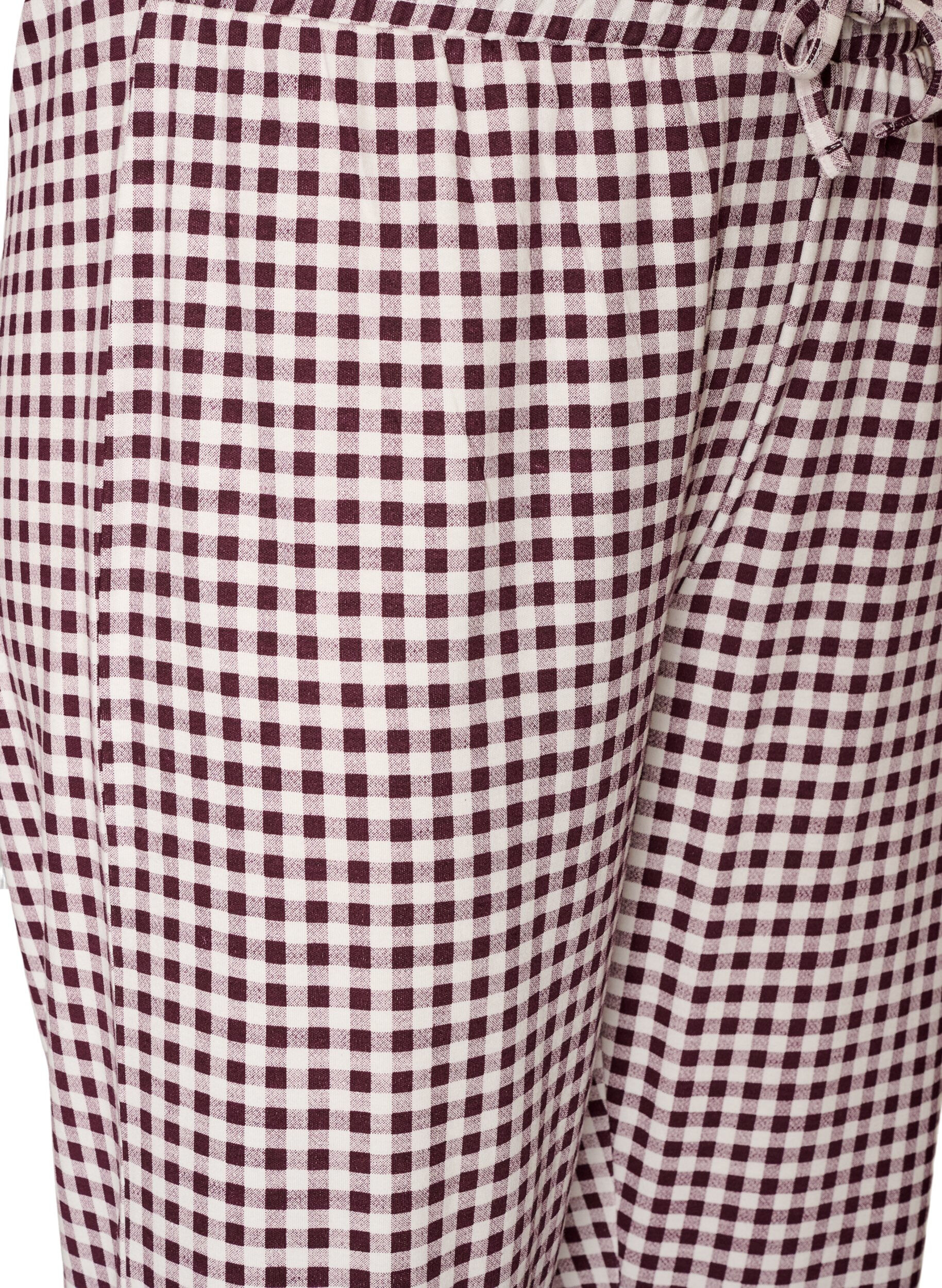ZizziKatoenen pyjamabroek met hoge taille, Rood, Packshot image number 2
