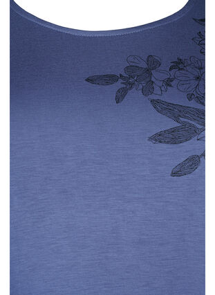 T-shirt à manches courtes en viscose avec imprimé floral, Coastal Fjord Flower, Packshot image number 2