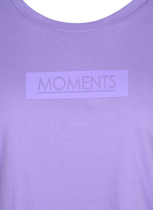 Katoenen t-shirt met print, Paisley Purple TEXT, Packshot image number 2