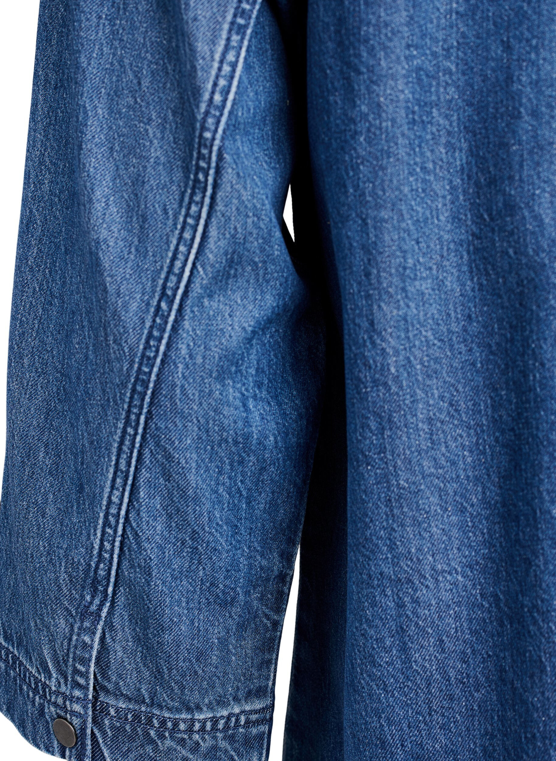 ZizziLos denimshirt met 3/4-mouwen, Blauw, Packshot image number 3