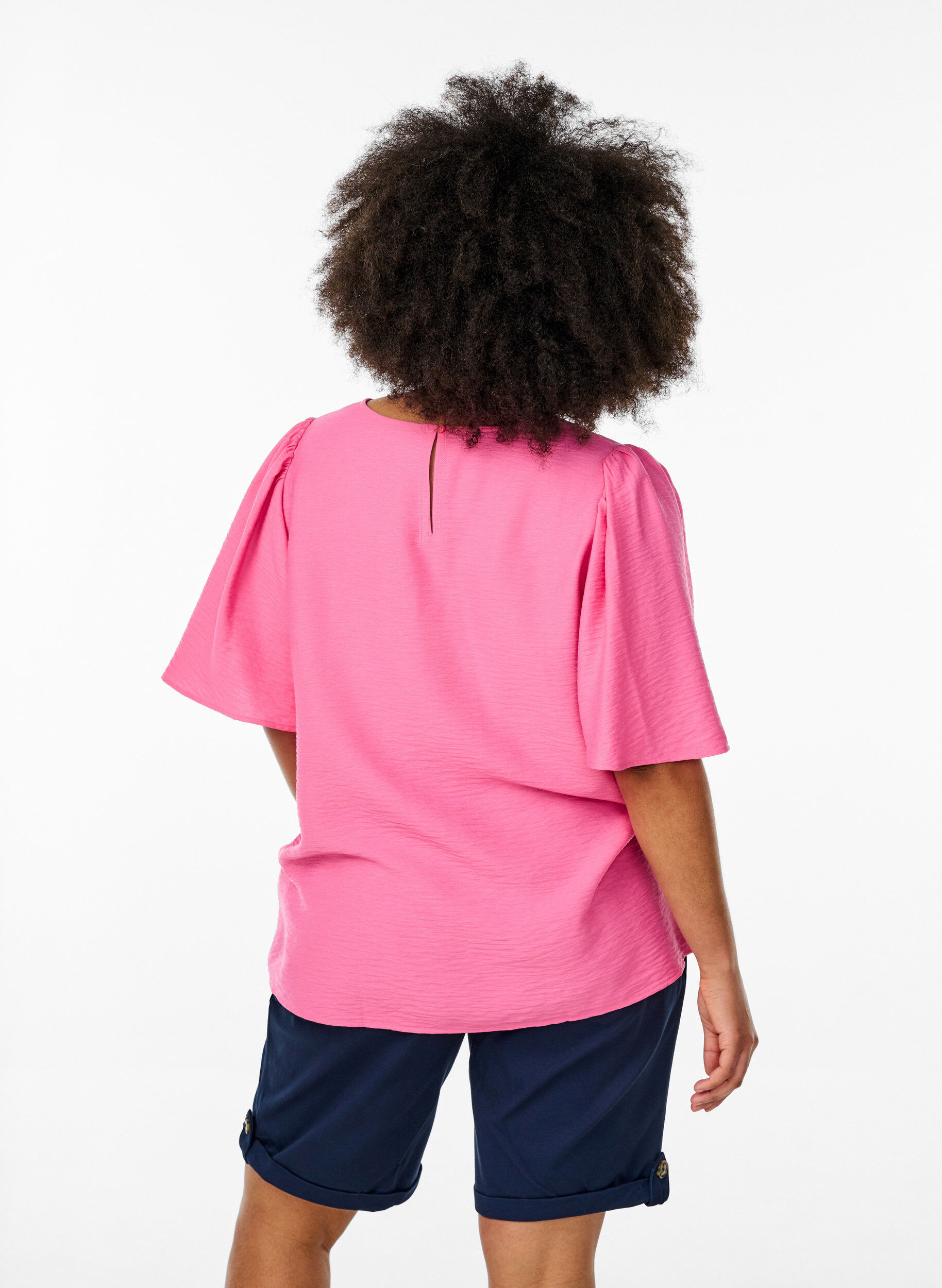 ZizziBlouse met korte, wijde mouwen, Roze, Model image number 2