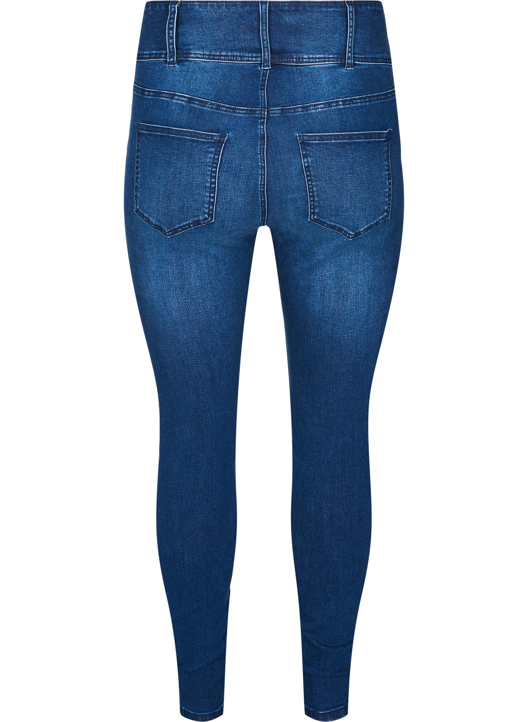 ZizziSuper slim Bea jeans met extra hoge taille, Blauw, Packshot image number 1