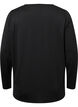 Sportblouse met structuur en lange mouwen, Black, Packshot image number 1