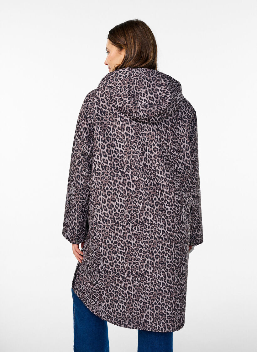 Veste de pluie avec poches et capuche, Marron, Model image number 2