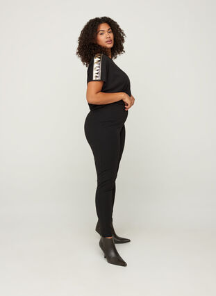T-shirt à manches courtes avec sequins, Black, Model image number 2