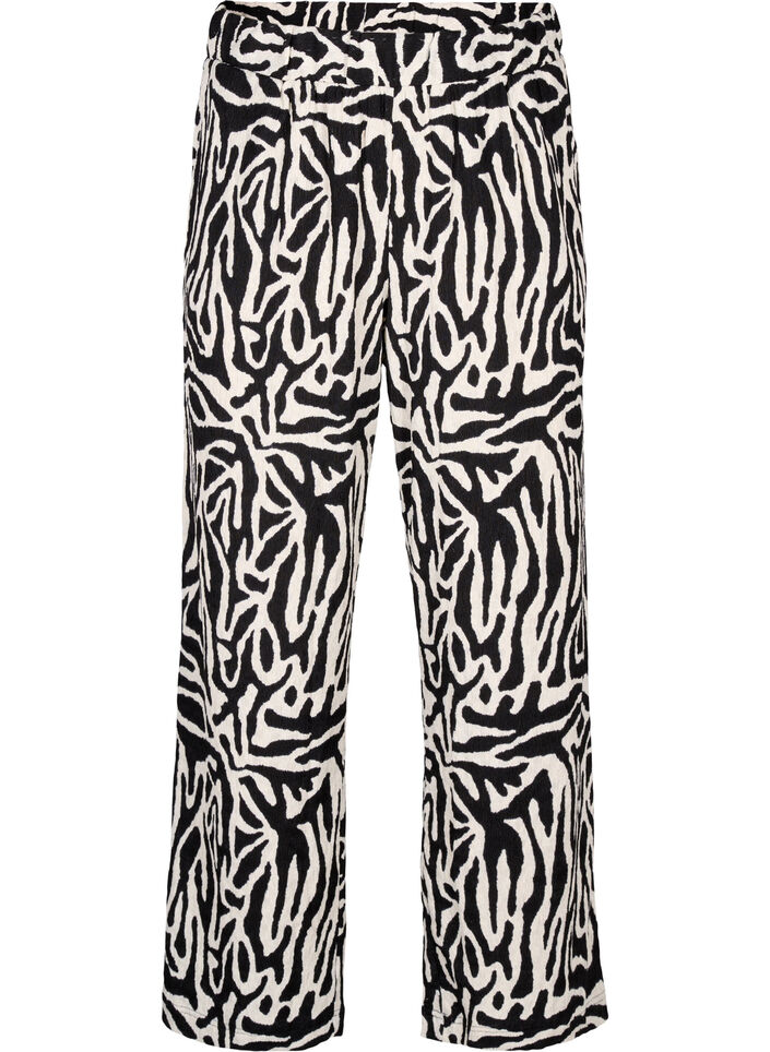 Pantalon imprim&eacute; motif z&egrave;bre, Noir, Packshot image number 0