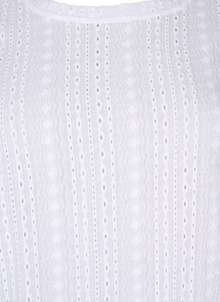 Chemisier à manches courtes avec motif texturé, Bright White, Packshot image number 2