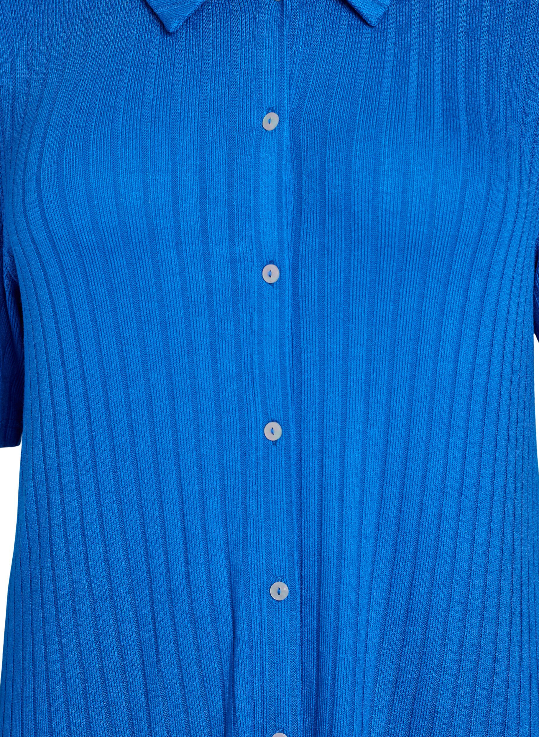 ZizziJersey overhemdjurk met kniehoogte en korte mouwen, Blauw, Packshot image number 2