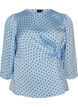 Blouse met stippen, striksluiting en 3/4-mouwen, Blauw, Packshot image number 0