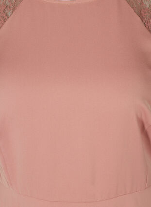 Midi-jurk met korte kanten mouwen, ROSE BROWN, Packshot image number 2
